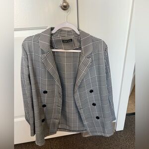 Black and white blazer